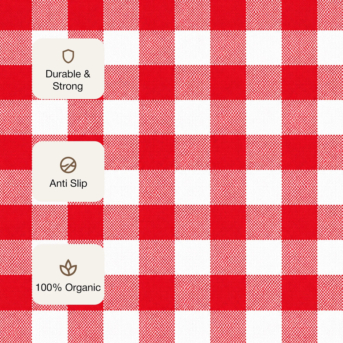 Breton Shadowplay - Plaid Rug (Red & White)-3