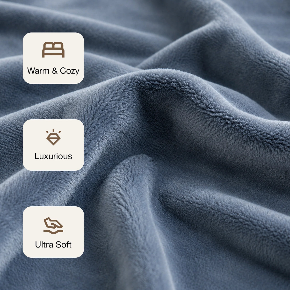 Fort Mellow - Solid Plush Blanket (Frost Blue)-5
