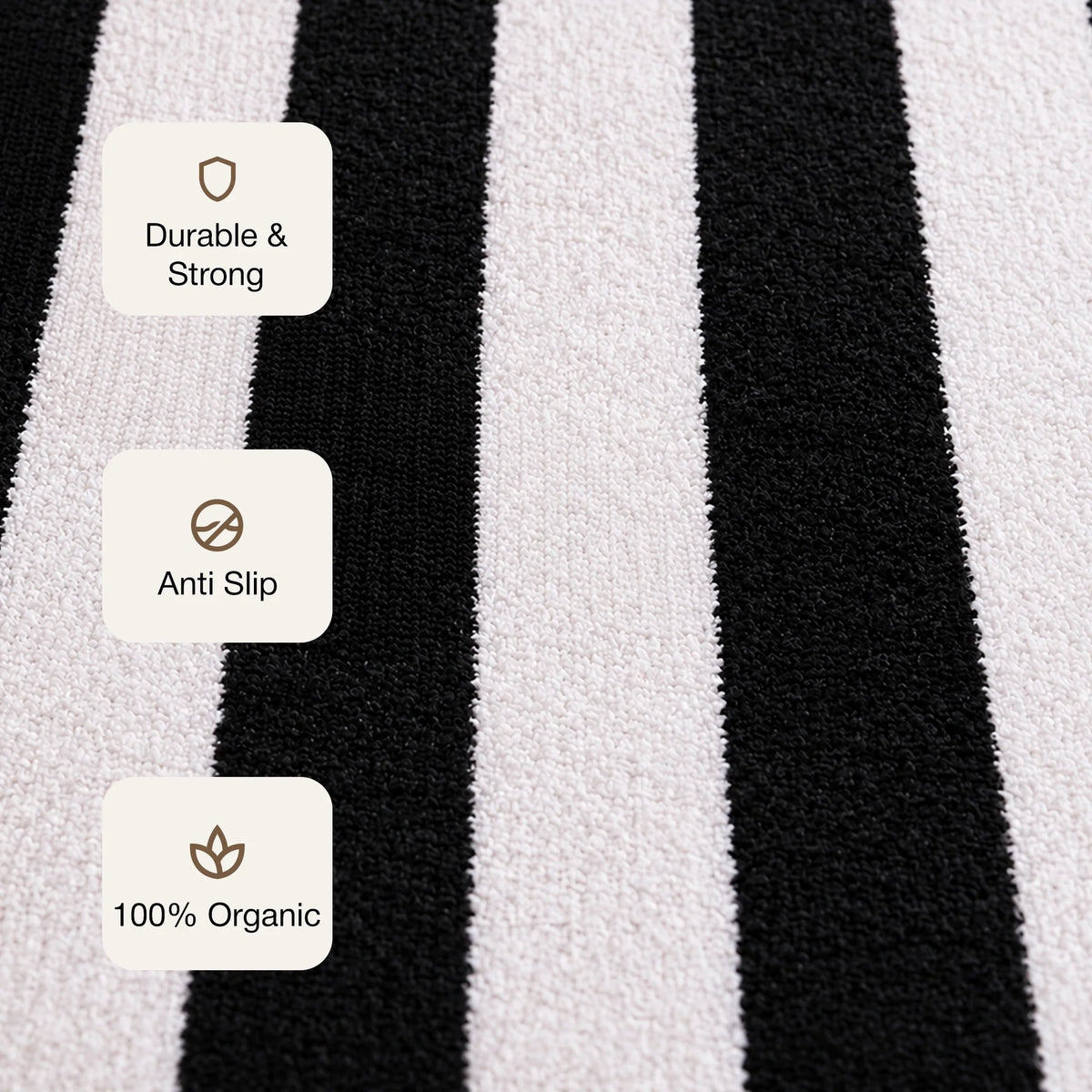 Breton Shadowplay - Plaid Rug (Black & White Stripe)-3