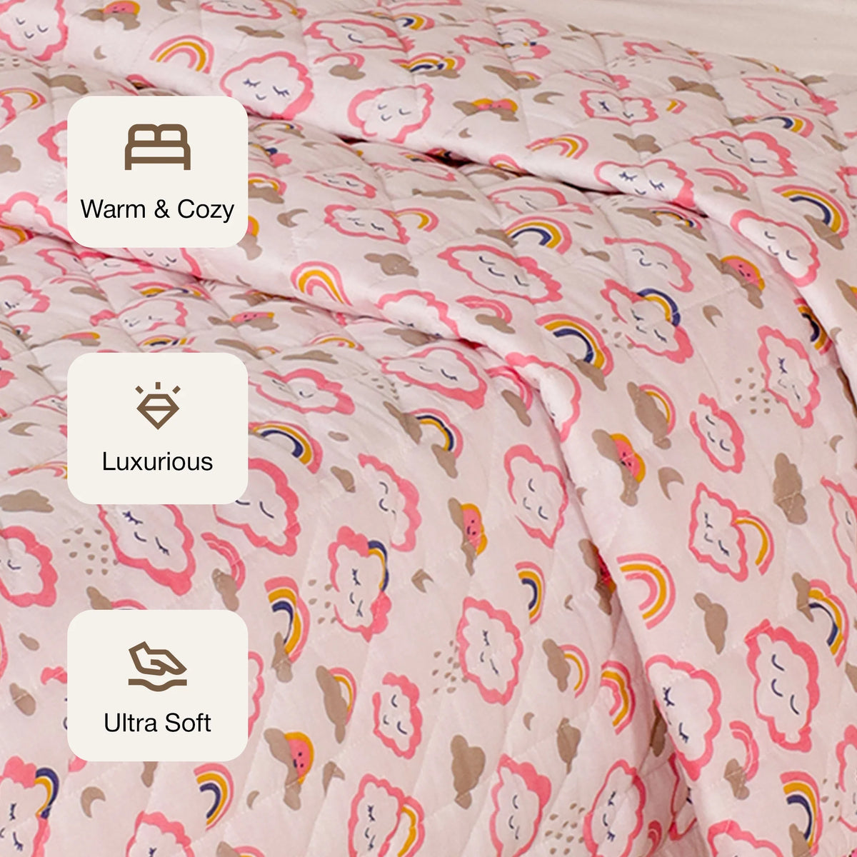 Baby Pink Cloudnine - Printed Baby Blanket-3