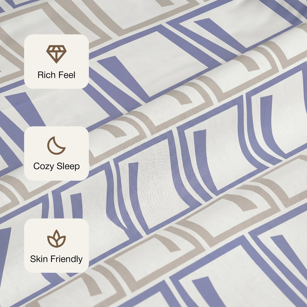 Imprimer Modern Maze - Printed Bedsheet (Multicolor)-3