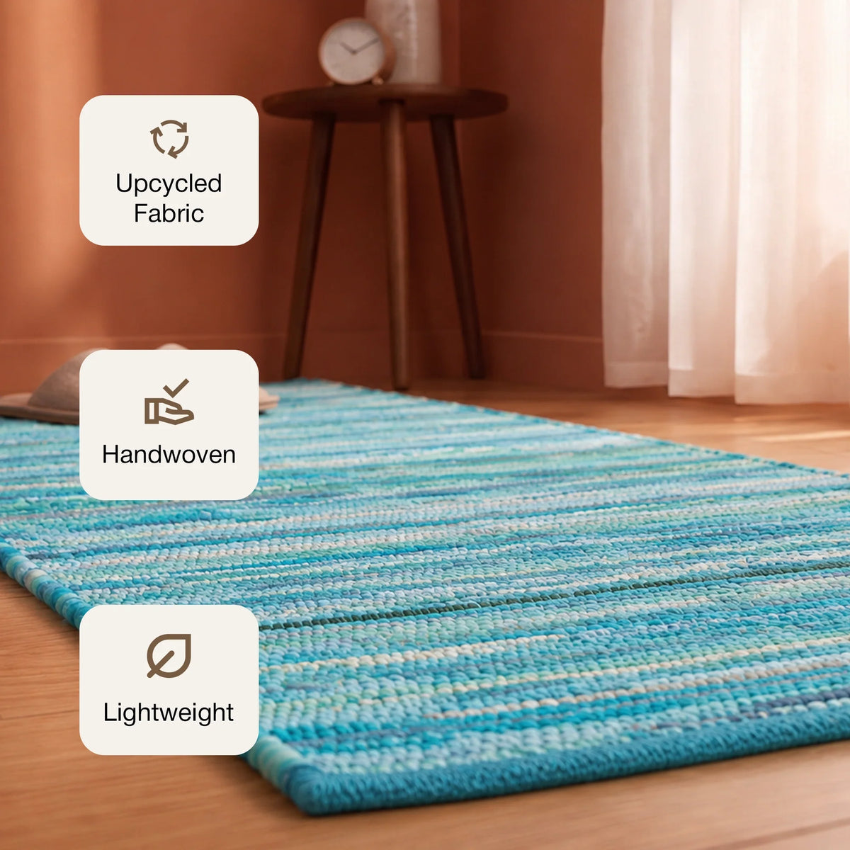 Earthology Harmony - Recycled Runner Rug (Turquoise)-3