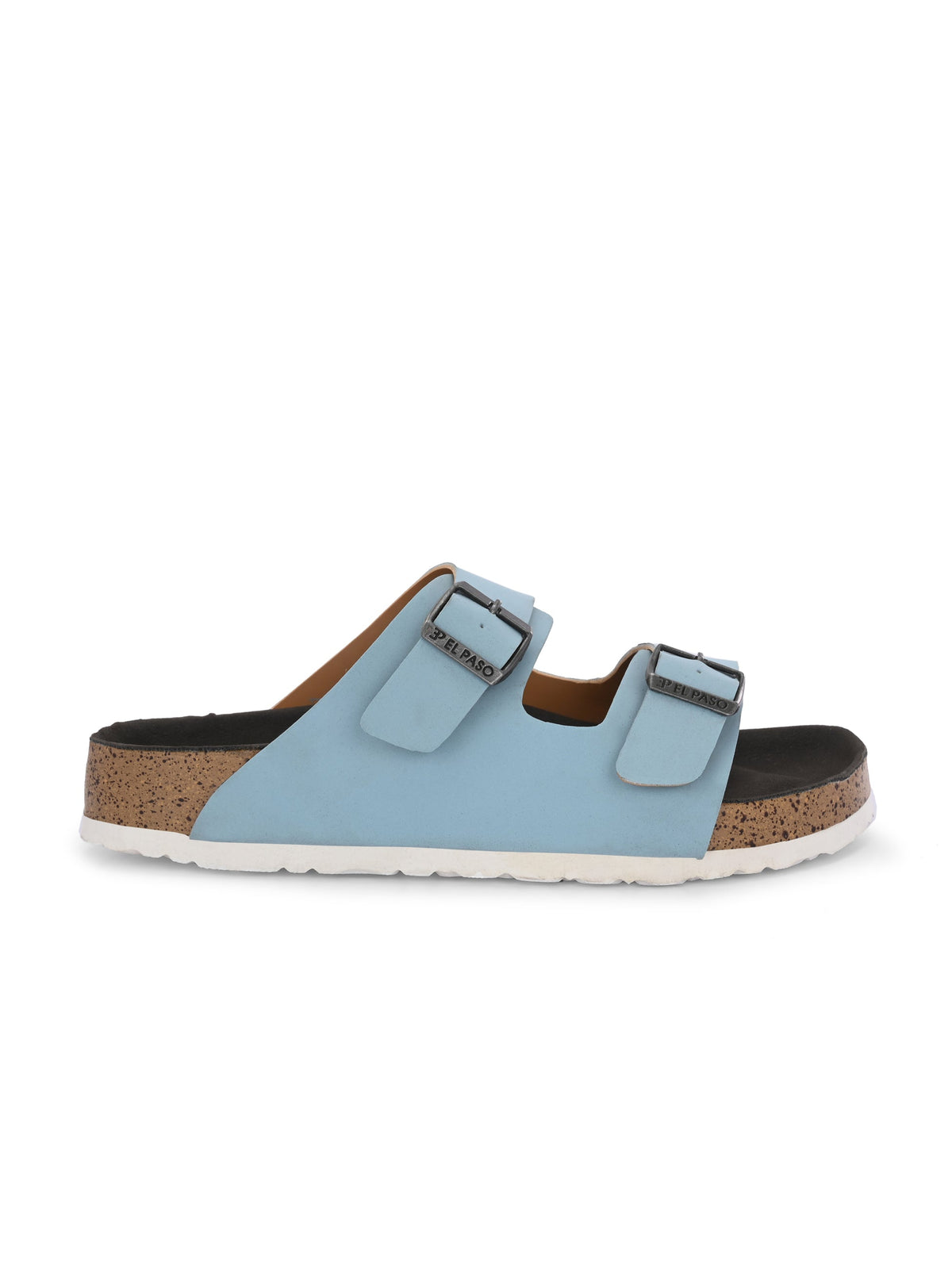 Blue Women's casual flat heel buckle strap sandal