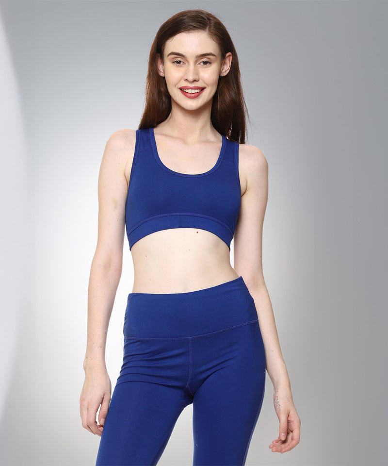 Naturefab Women's Bamboo Sports Bra Blue-1