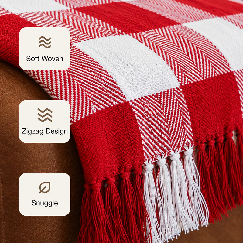 Breton Red Harlequin - Plaid Woven Throw-3