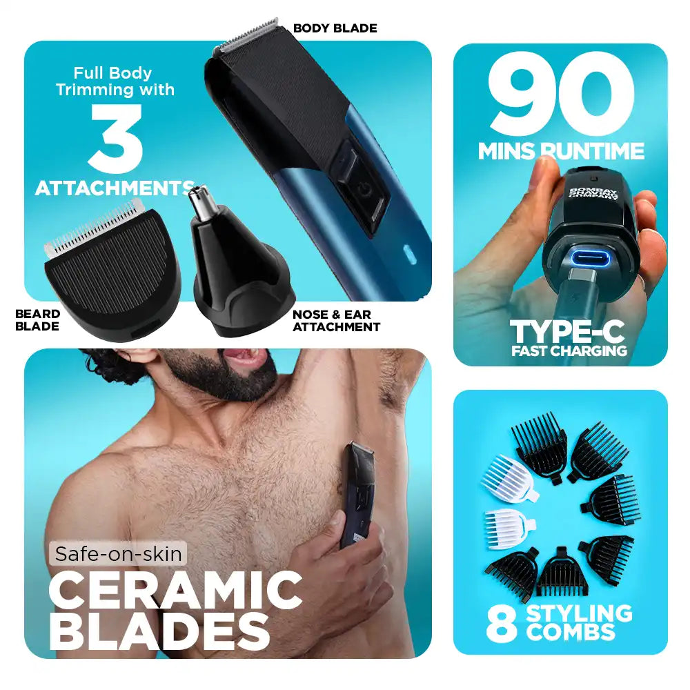 BOMBAY SHAVING COMPANY POWER GROOMER 11 IN 1 TRIMMER