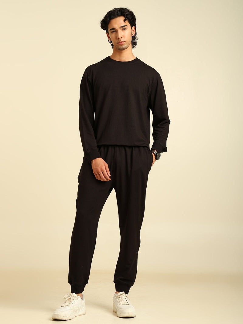 Naturefab Men's Organic Bamboo All Season Co-ord Black-3