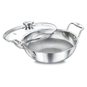 PRESTIGE TRIPLY DESIGNER COOKWARE KADAI 20CM WITH GLASS LID