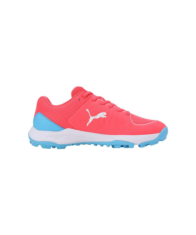 Puma 24 FH Rubber Wide Fit Cricket Shoes - Luminous Blue-White-Fire Orchid