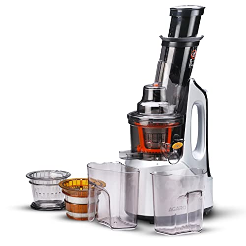 AGARO Imperial Slow Juicer, Professional Cold Press Whole Slow Juicer, 240 Watts Power Motor, 3 Strainers, All-in-1 Frui