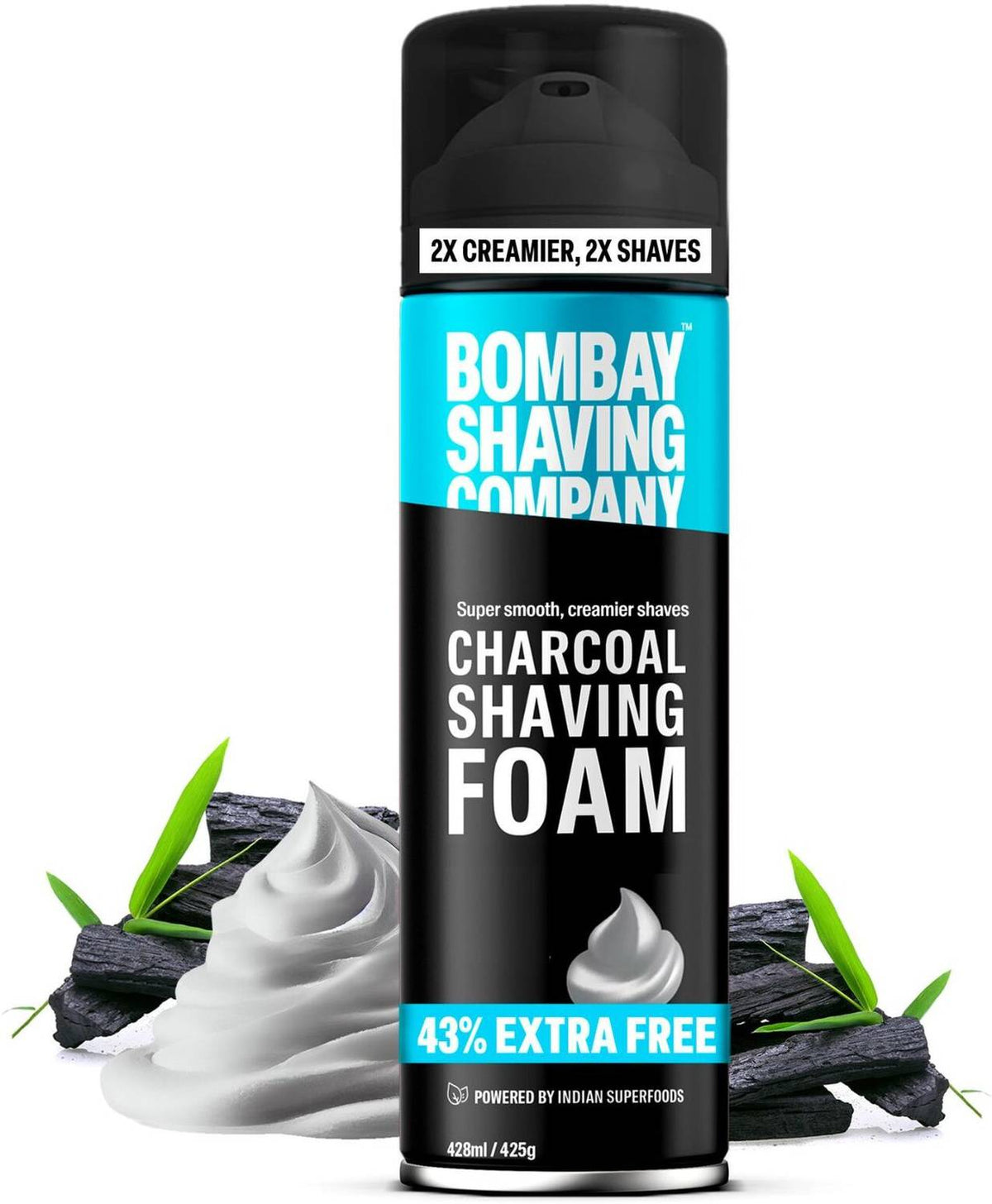 Bombay Shaving Company Charcoal Shaving Foam with Deep Cleansing Formula