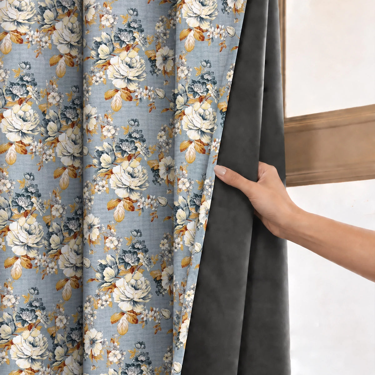 Imprimer Abstract - Digital Printed Blackout Curtain (Delicate Bloom)-3