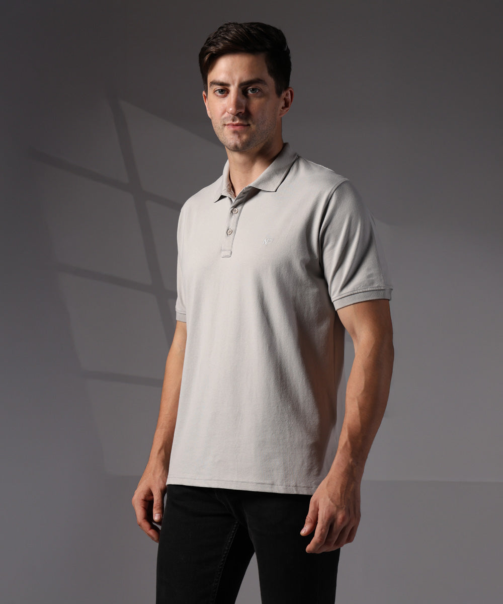 Naturefab Men’s Organic Bamboo Polo Tshirt Grey