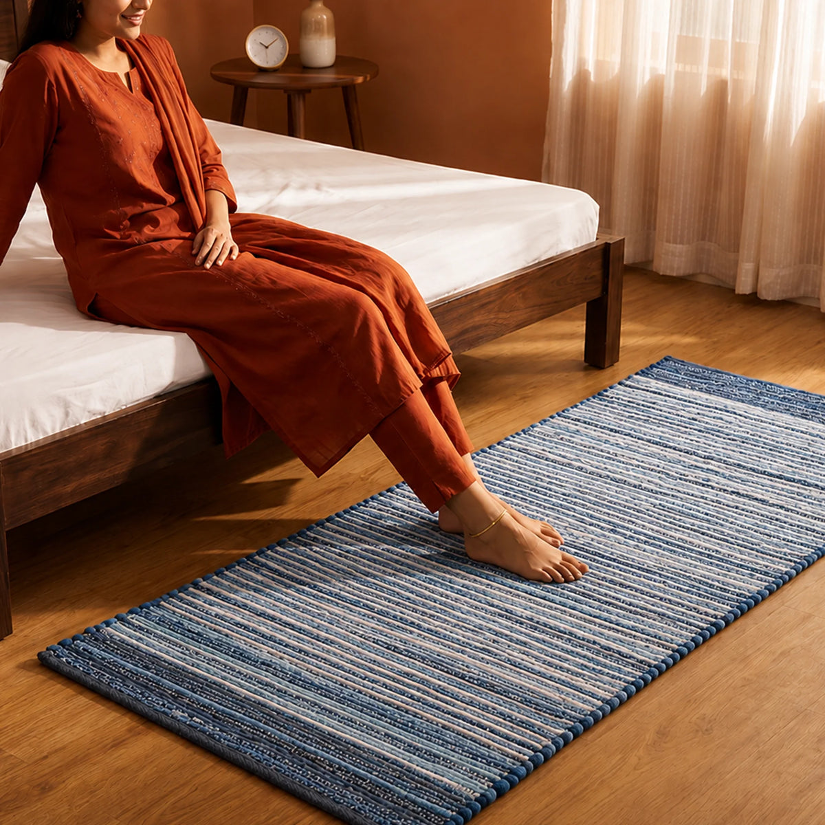 Earthology Soothe - Recycled Runner Rug (Denim Blue)-4