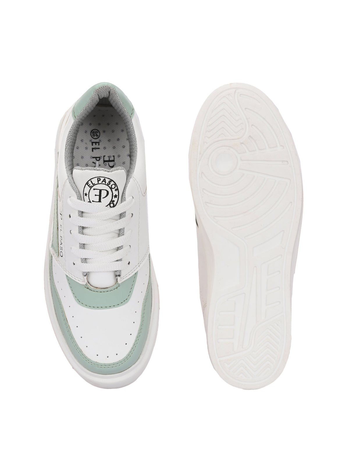 EL PASO Faux Leather Casual Lace Up Sneakers For Women-15