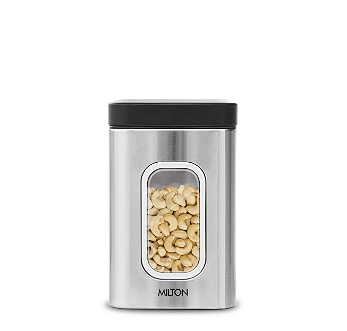 Milton Steel Clear Square Storage Jar-2