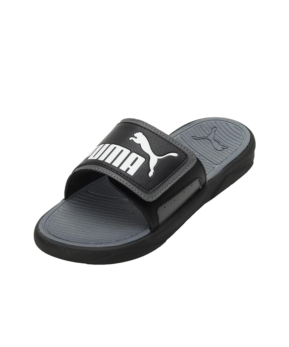 PUMA Royalcat Comfort Slides - Black-Cool Dark Gray-White
