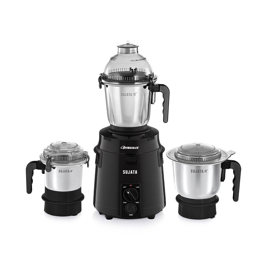 Sujata Dynamix DX 900W Mixer Grinder with 3 Stainless Steel Jars & 2-Year Warranty