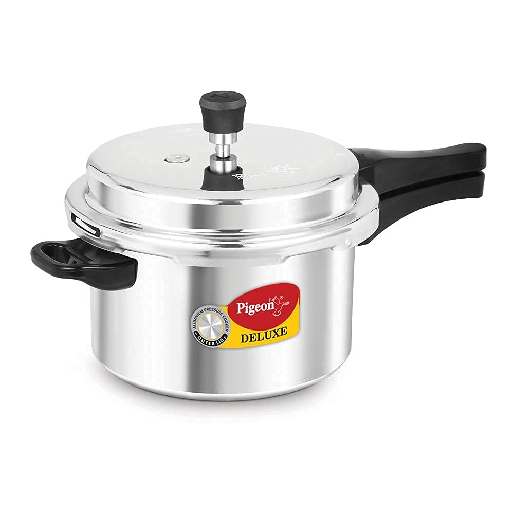 Deluxe Prime Pressure Cooker Outer Lid IB with 4mm Thick Base | Silver