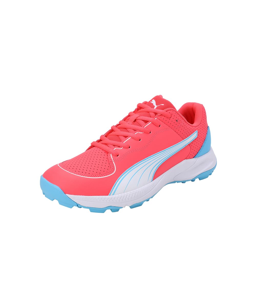 Puma 24 FH Rubber Wide Fit Cricket Shoes - Luminous Blue-White-Fire Orchid
