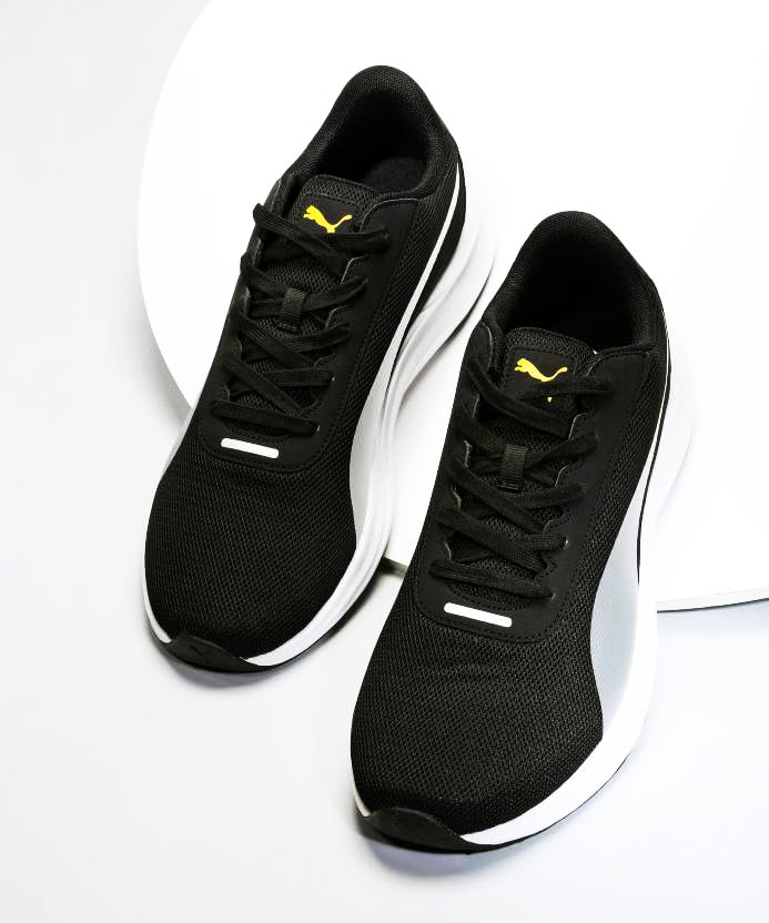 PUMA Puma Mens Fierce Runner Running Shoe 11 UK Black-Silver-Yellow Sizzle - image 1
