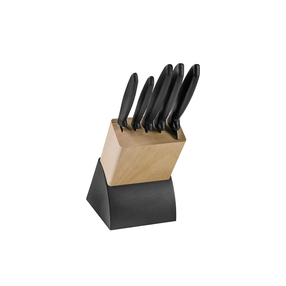 Tramontina Plenus 6-Piece Stainless Steel Knife Set with Wooden Holder | Dishwasher Safe | Kitchen Knife Set with Ergono