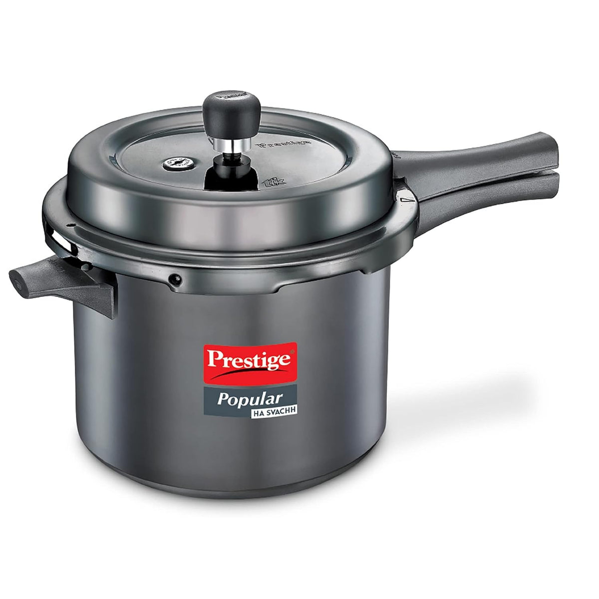 Prestige Popular Svachh Hard Anodised Outer Lid Pressure Cooker ,  Deep Lid-Controls Spillage