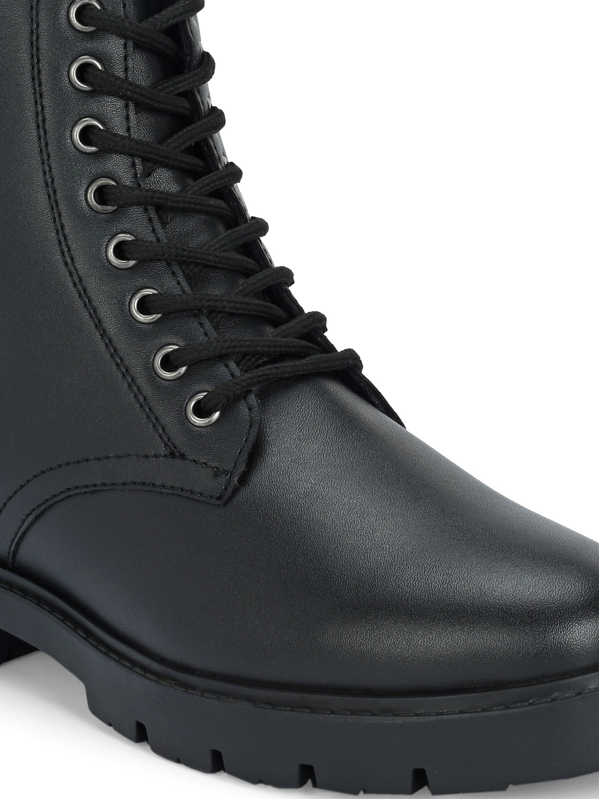 Brown Lace-Up Block Heel Boots