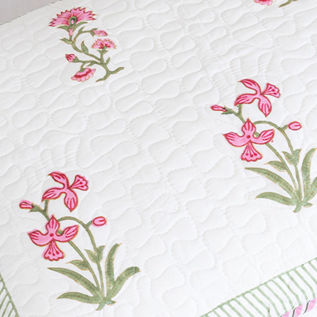 Floral Pink Quilted Pillow Covers-5