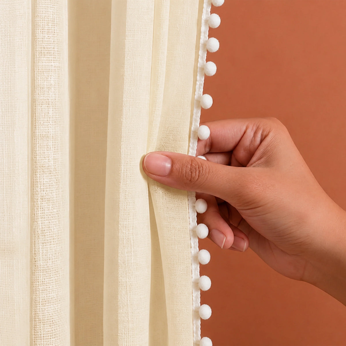 Fort Handpicked Breeze - Beige Sheer Curtain-5