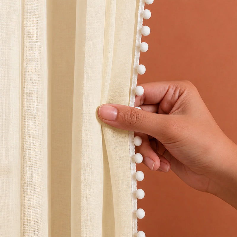 Fort Handpicked Breeze - Beige Sheer Curtain-5