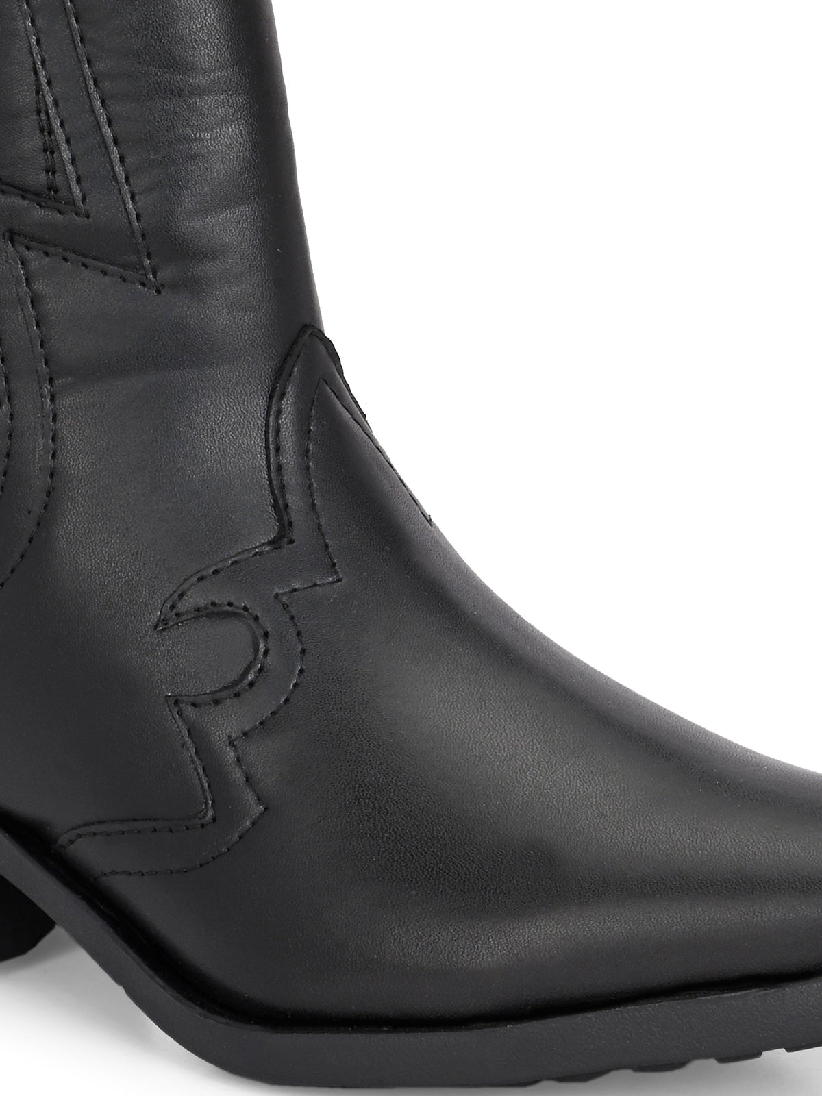 EL PASO Women Faux Leather Casual Slip On Cowboy Boots-6