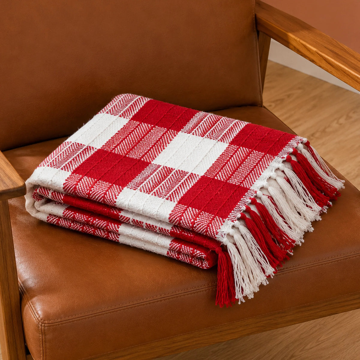 Breton Red Harlequin - Plaid Woven Throw-5