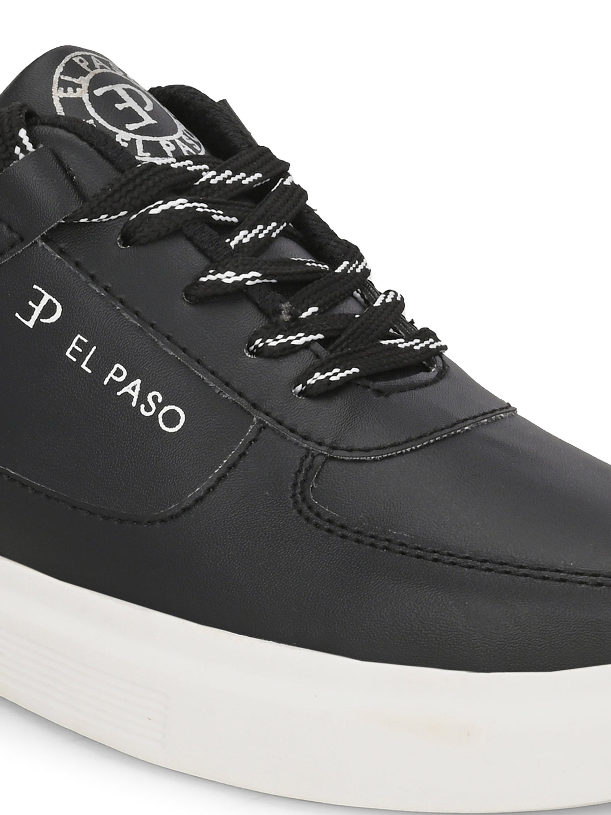 EL PASO Faux Leather Casual Lace Up Sneakers For Women-4