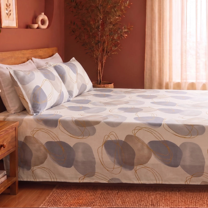 Imprimer Spheres of Serenity - Printed Bedsheet (Multicolor)-5