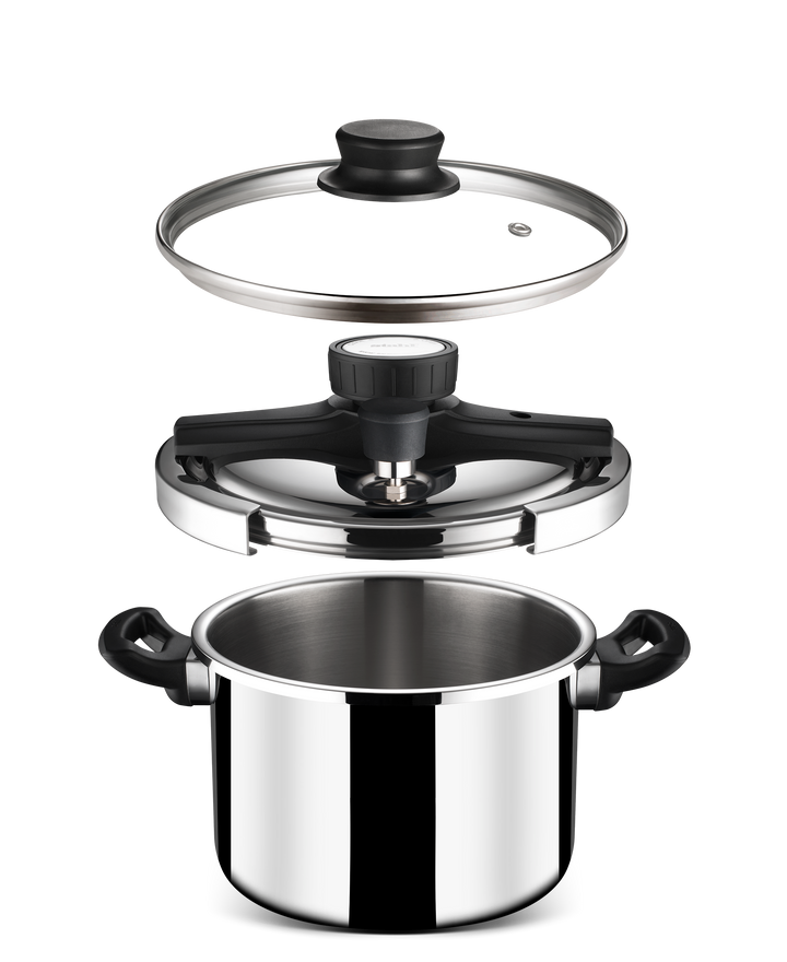 Stahl Versatil Triply Pressure Cooker, Induction Cooker, Outer Lid Pressure cooker, Induction & Gas Stove Compatible, 5 