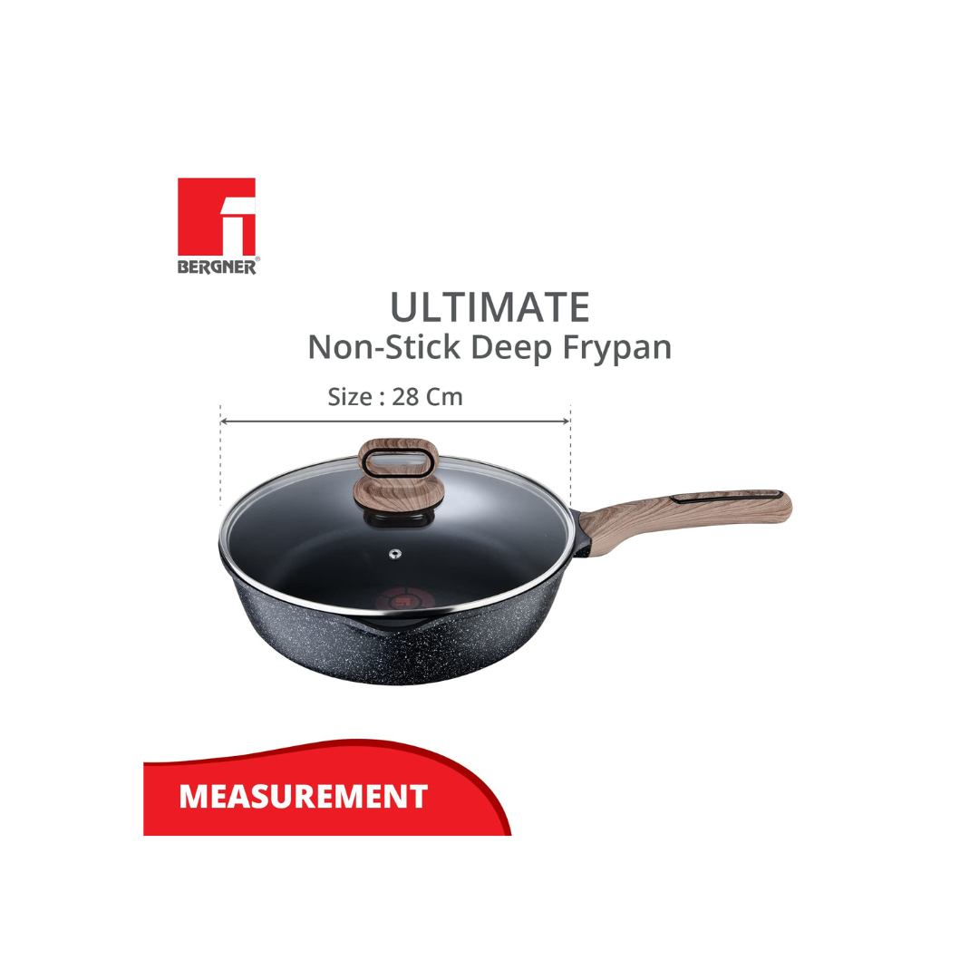 BERGNER Ultimate Non-Stick Casserole with Glass Lid | 24 cm | 3.8L