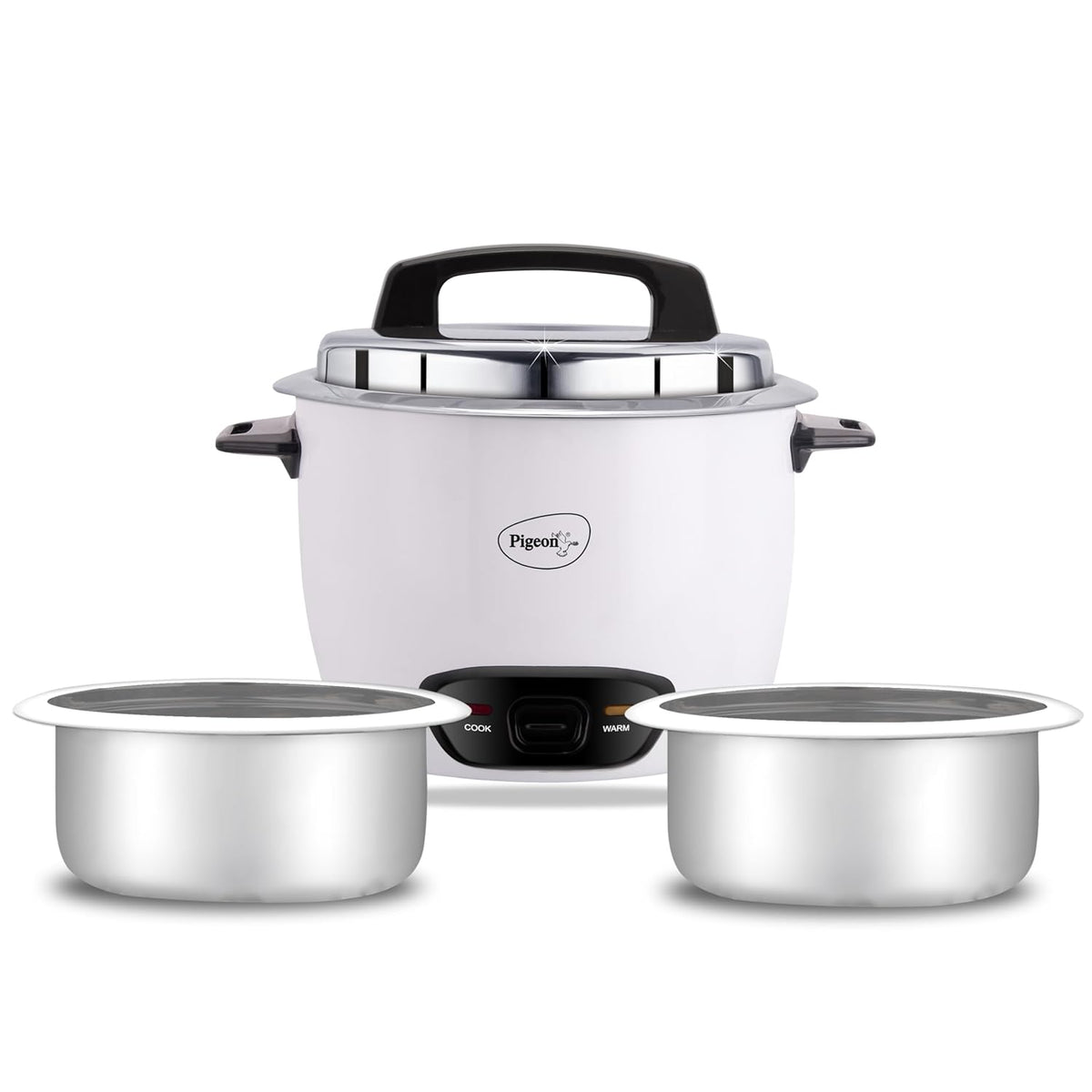 Pigeon Joy Rice cooker | 1 Litre | Aluminium Cooking Pot | Measuring Cup | Spatula | White
