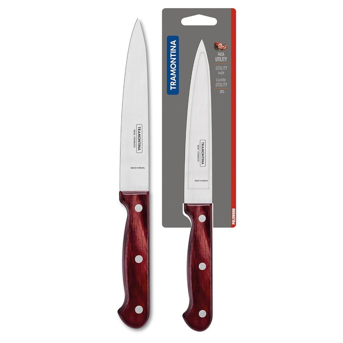 Tramontina Polywood Utility Knife | Multipurpose Kitchen Knife | 5 Year Warranty | 15.2 cm