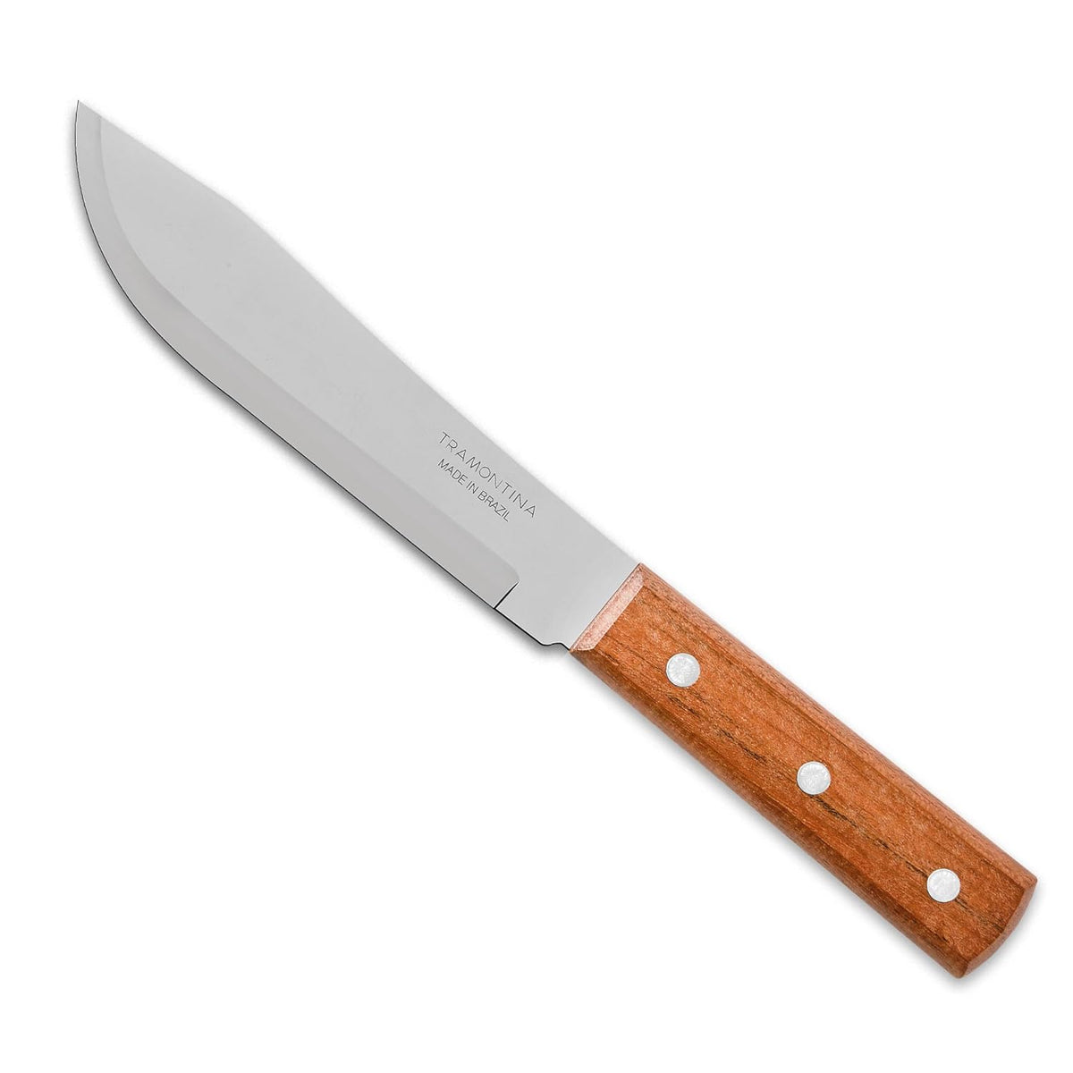 Tramontina Dynamic Butcher Knife | Heat-Treated Stainless Steel Blade | Natural Wood | 17 cm