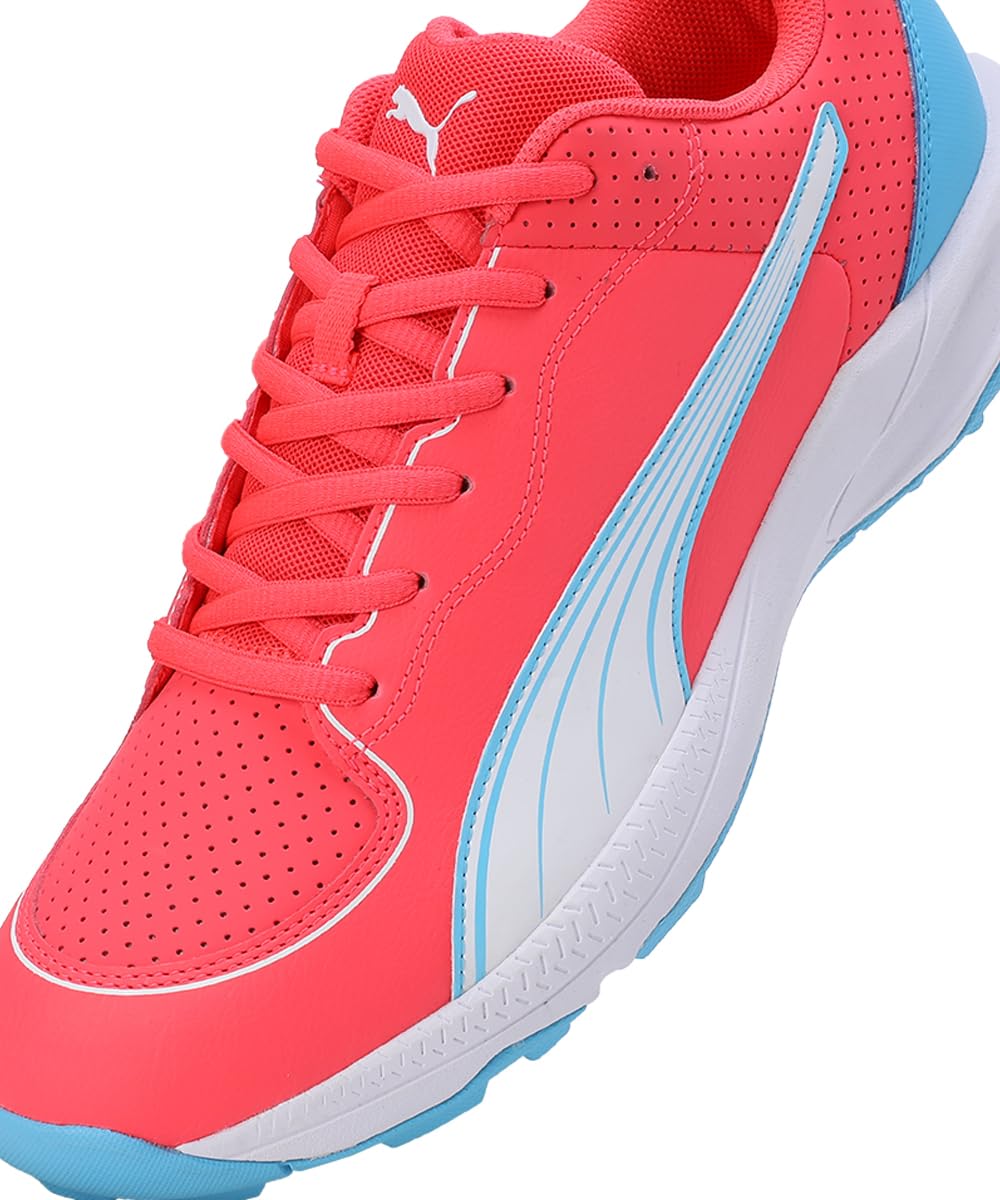 Puma 24 FH Rubber Wide Fit Cricket Shoes - Luminous Blue-White-Fire Orchid