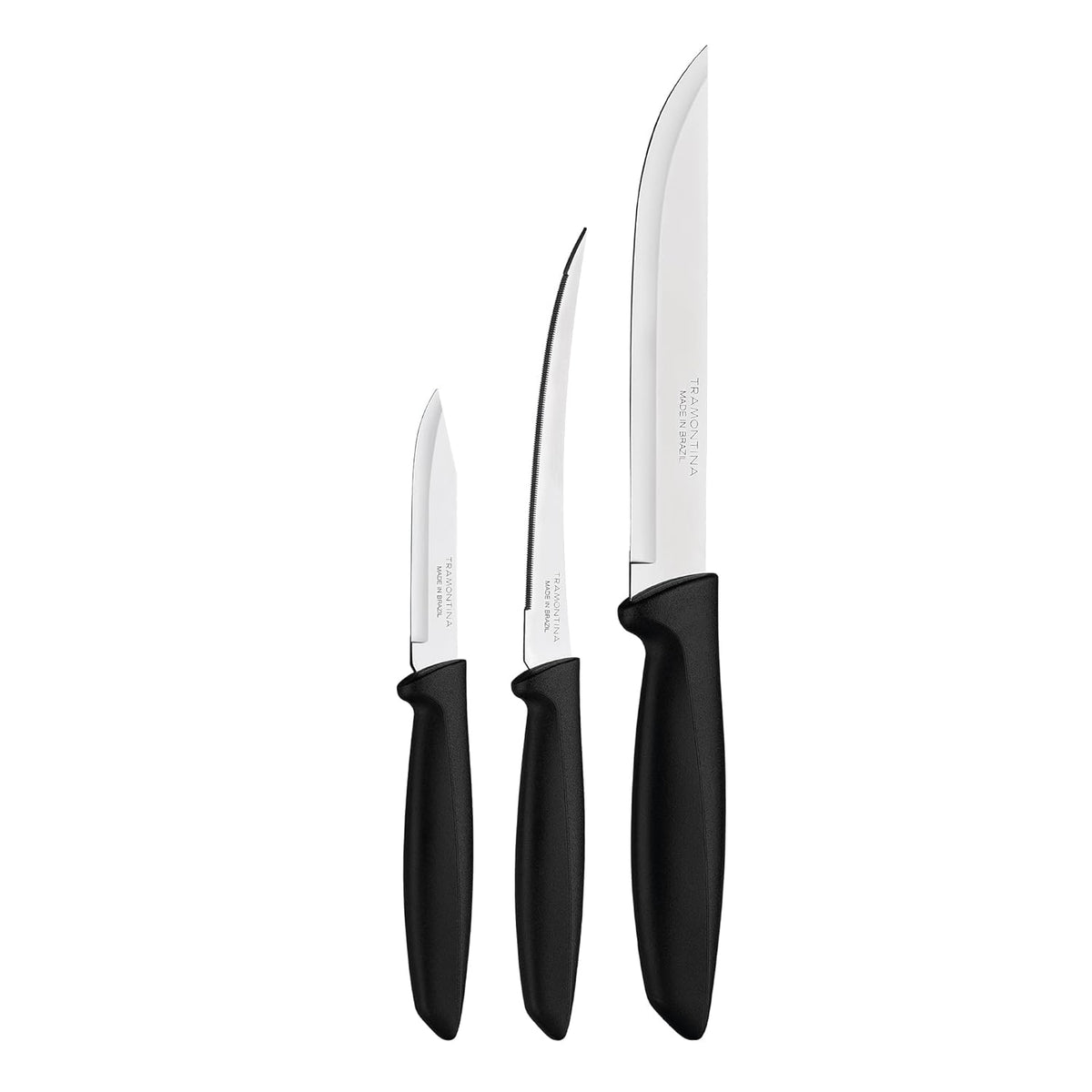 Upgrade Tramontina Plenus 3 Piece Knife Set | Sharp Blade | Dishwasher Safe Design
