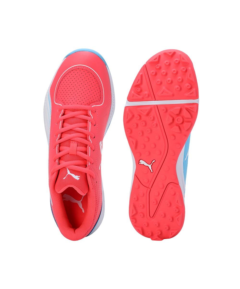 Puma 24 FH Rubber Wide Fit Cricket Shoes - Luminous Blue-White-Fire Orchid