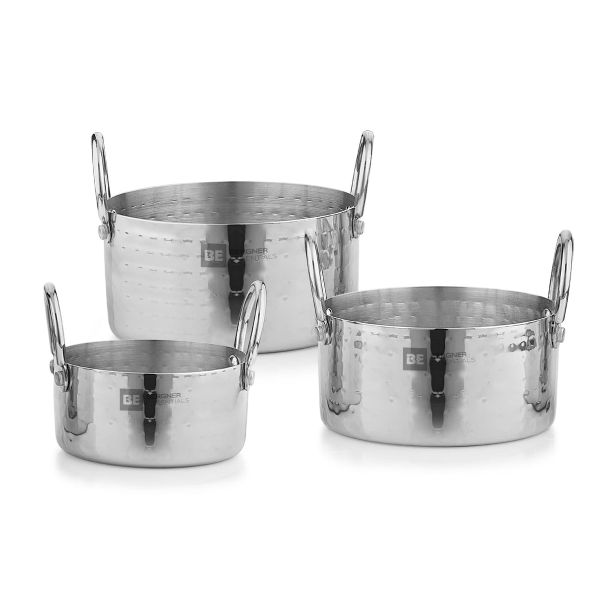 Bergner BE Bergner Essentials Stainless Steel Mini Hammered | 3 Pcs Serving Set | 5 Year Warranty