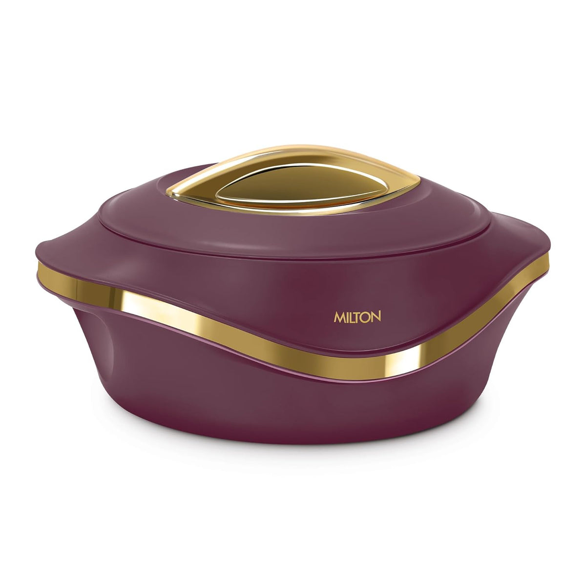 MILTON Pearl 2500 Inner Stainless Steel Casserole, 2.1 litres, Maroon | BPA Free | Food Grade | Easy to Carry | Easy to 