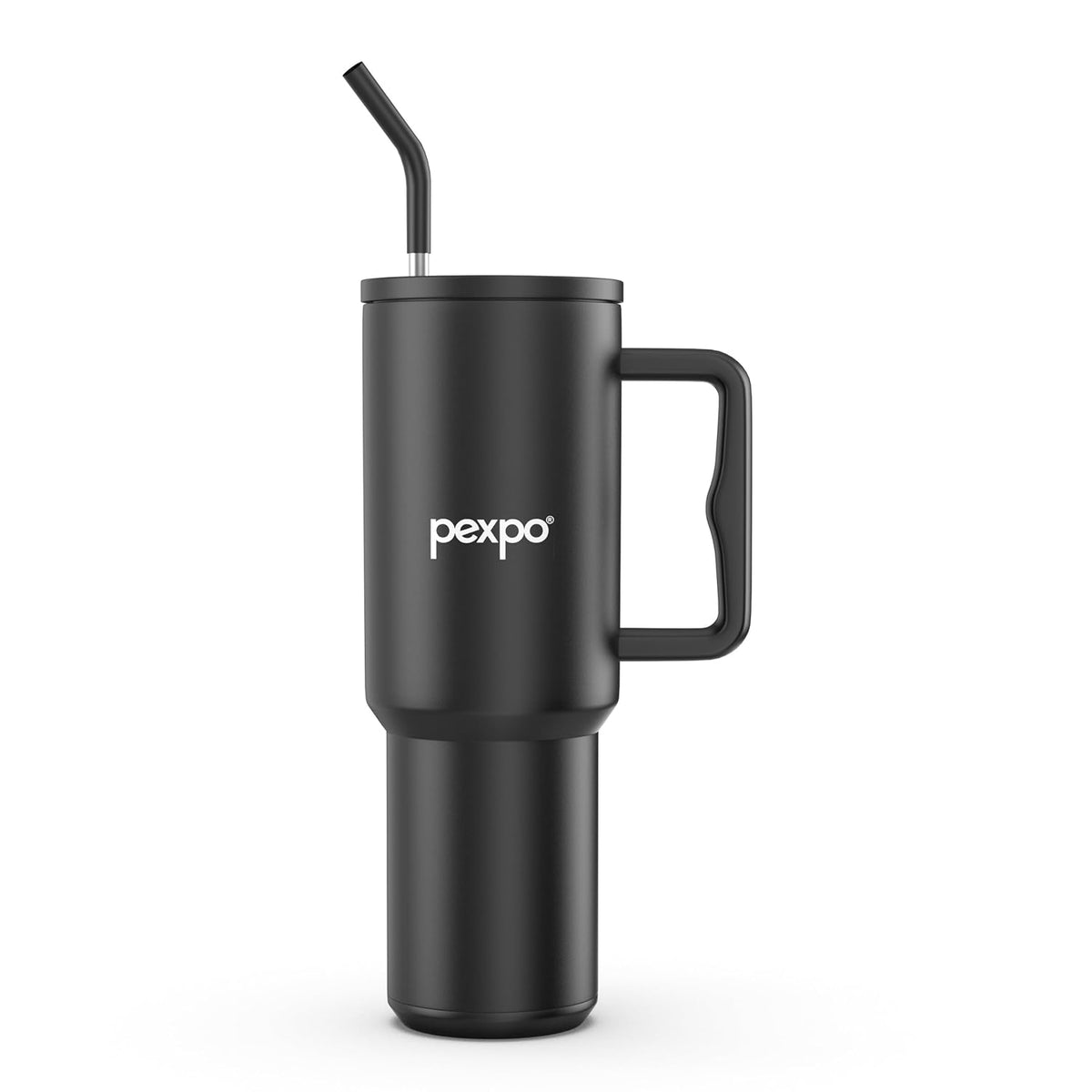 Pexpo Stainless Steel Tumbler with Handle | Stanzy Black | 1200ml