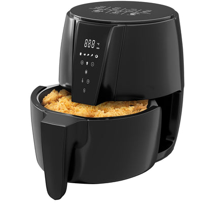 Lifelong Air Fryer | 1 Year Warranty | 1350W, 4.2L, Digital with 6 Presets, Hot Air Circulation, Temperature & Timer Control, Up to 90% Less Oil Usage (LLHFD439, Black)