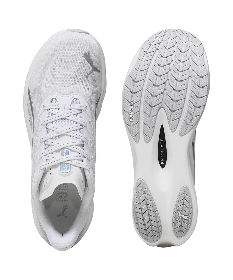 PUMA Deviate NITRO 4 Running Shoes - Vibrant Silver-Lux Lime