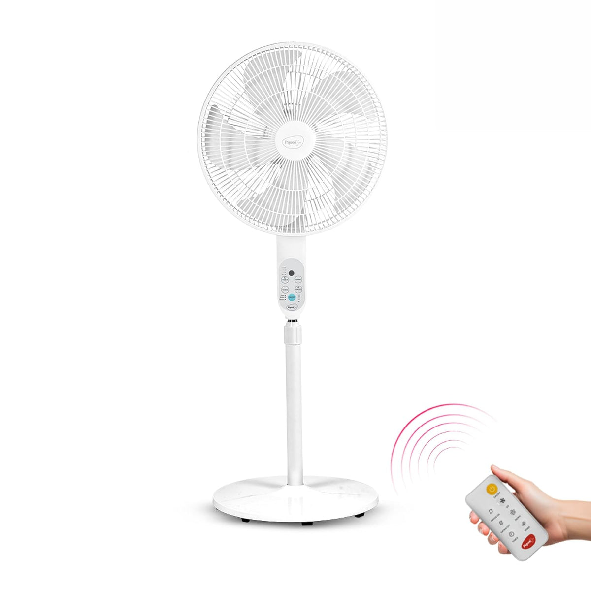 Pigeon BLDC Pedestal Fan with Remote | High Speed Airflow | 5 Blades | Lightweight & Portable