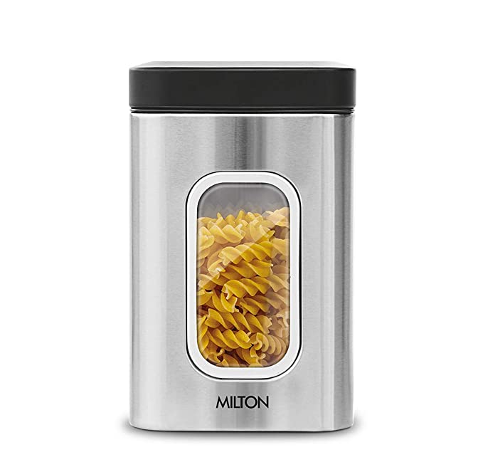 Milton Steel Clear Square Storage Jar-3